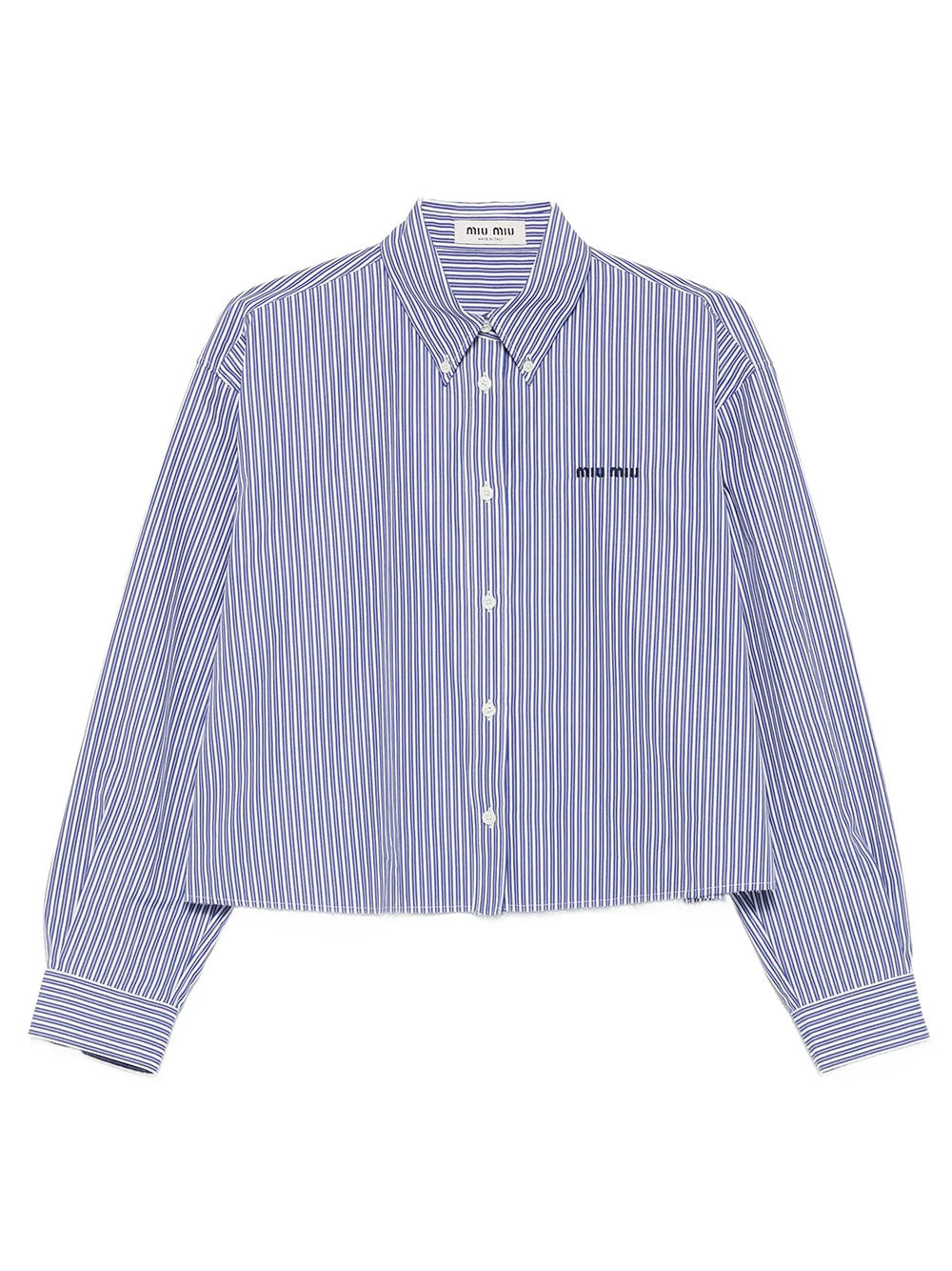 Miu Miu Women Micro Pinstripe Poplin Shirt MIU MIU