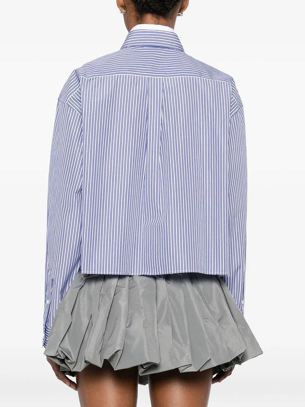 Miu Miu Women Micro Pinstripe Poplin Shirt MIU MIU
