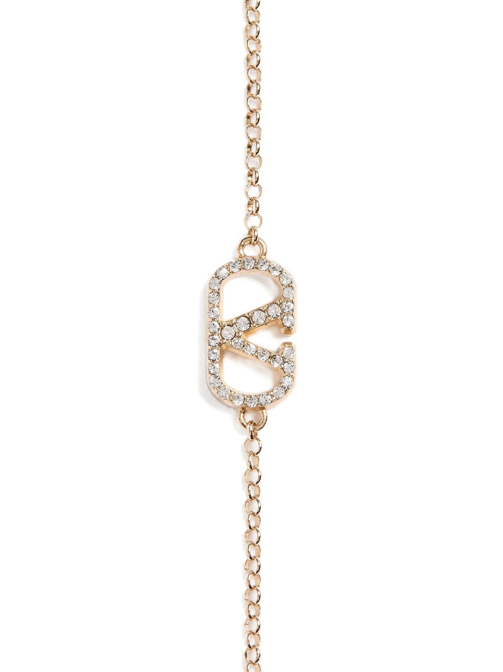 Valentino Garavani Women Vlogo Signature Metal Bracelet With Swarovski® Crystals VALENTINO GARAVANI
