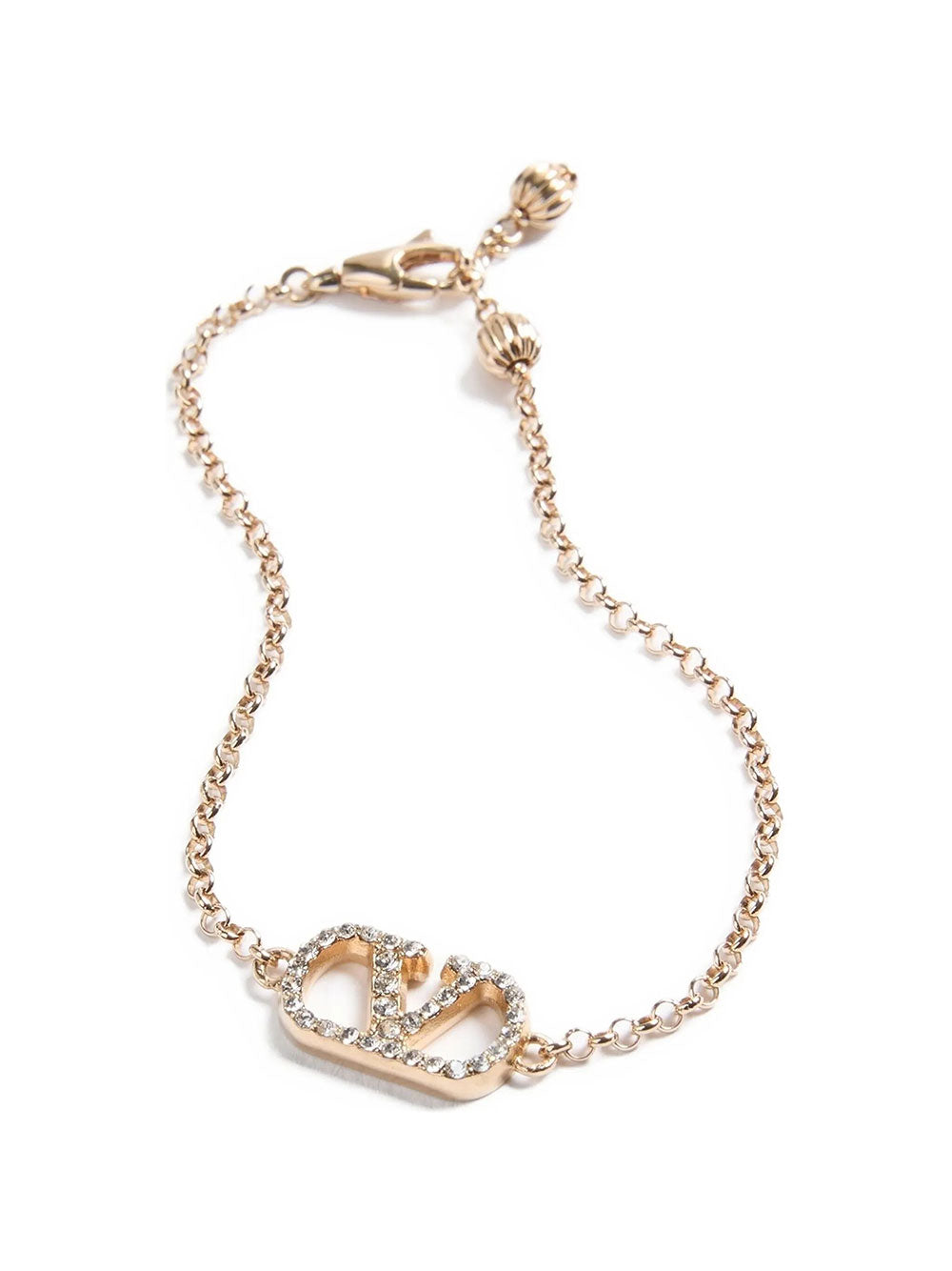 Valentino Garavani Women Vlogo Signature Metal Bracelet With Swarovski® Crystals VALENTINO GARAVANI