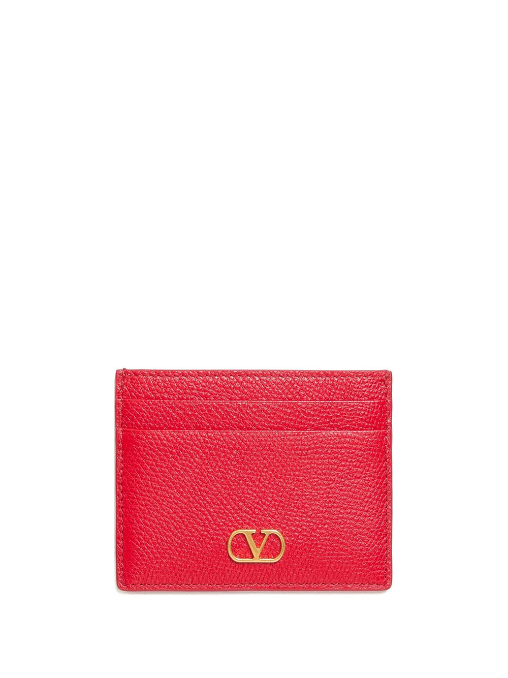Valentino Garavani Women Vlogo Signature Grainy Leather Card Holder VALENTINO GARAVANI