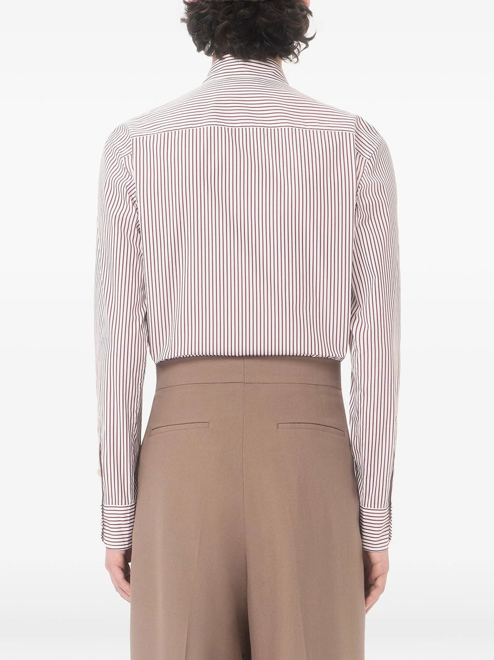 Valentino Garavani Men Valentino Cotton Poplin Striped Shirt With Vlogo Embroidery VALENTINO GARAVANI