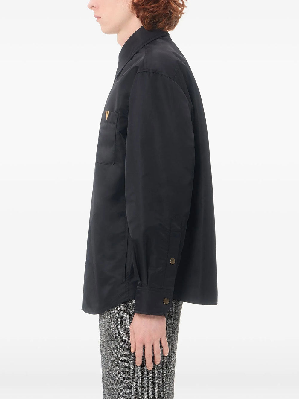 Valentino Garavani Men Valentino Nylon Shirt Jacket With Vgold VALENTINO GARAVANI