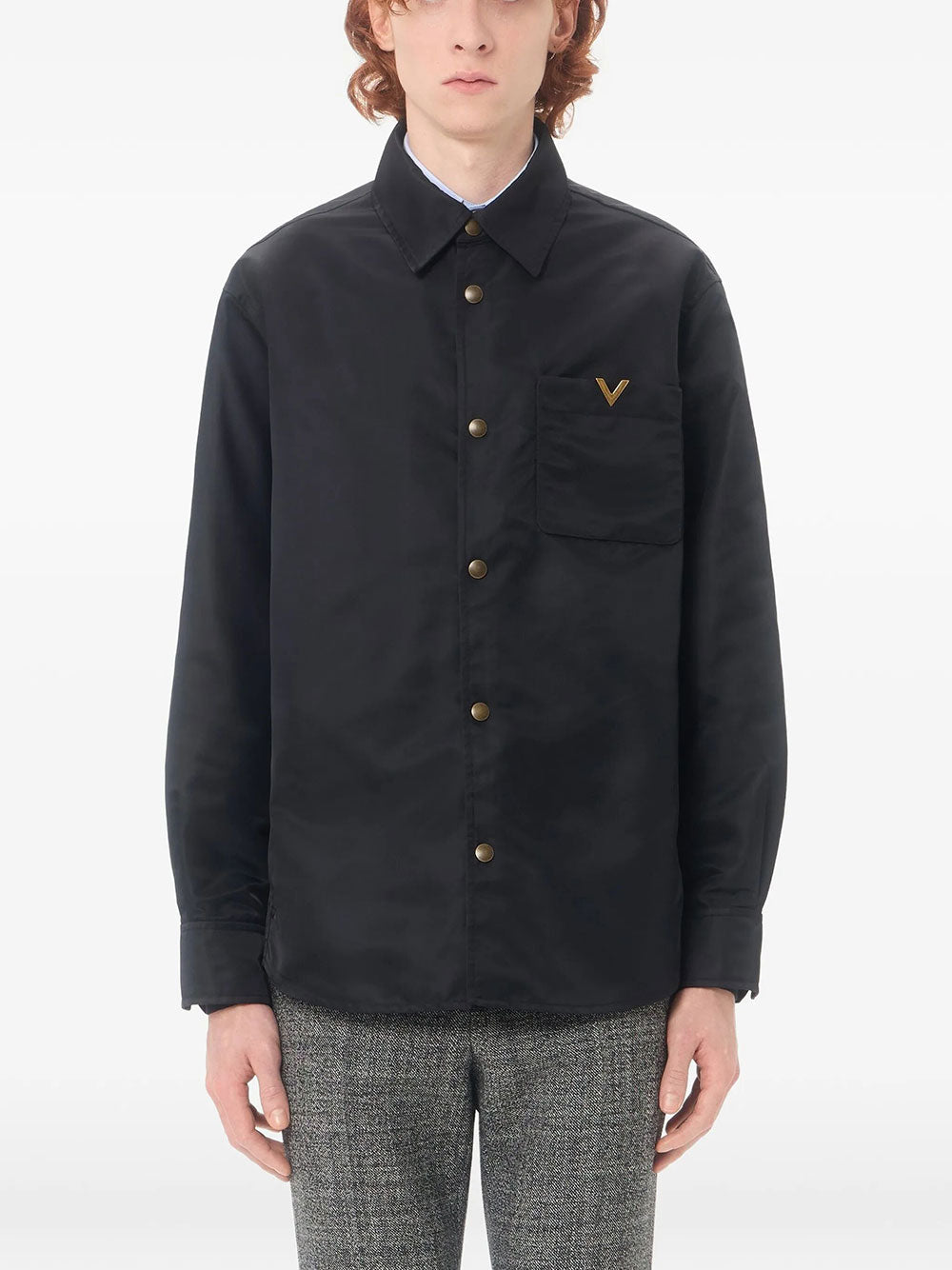 Valentino Garavani Men Valentino Nylon Shirt Jacket With Vgold VALENTINO GARAVANI