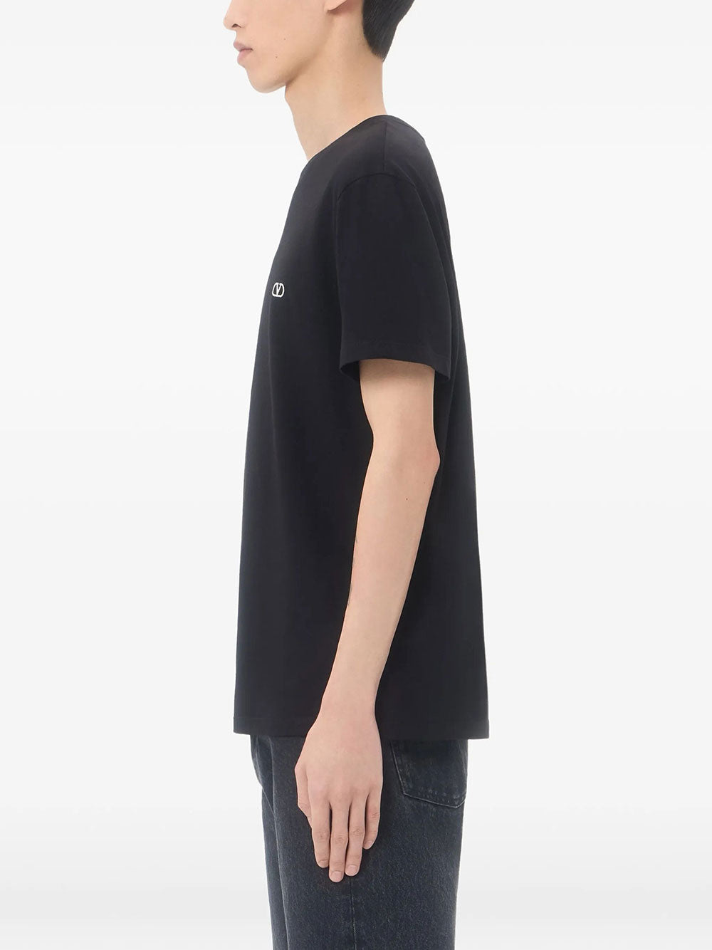 Valentino Garavani Men Valentino Cotton T-Shirt With Vlogo Embroidery VALENTINO GARAVANI