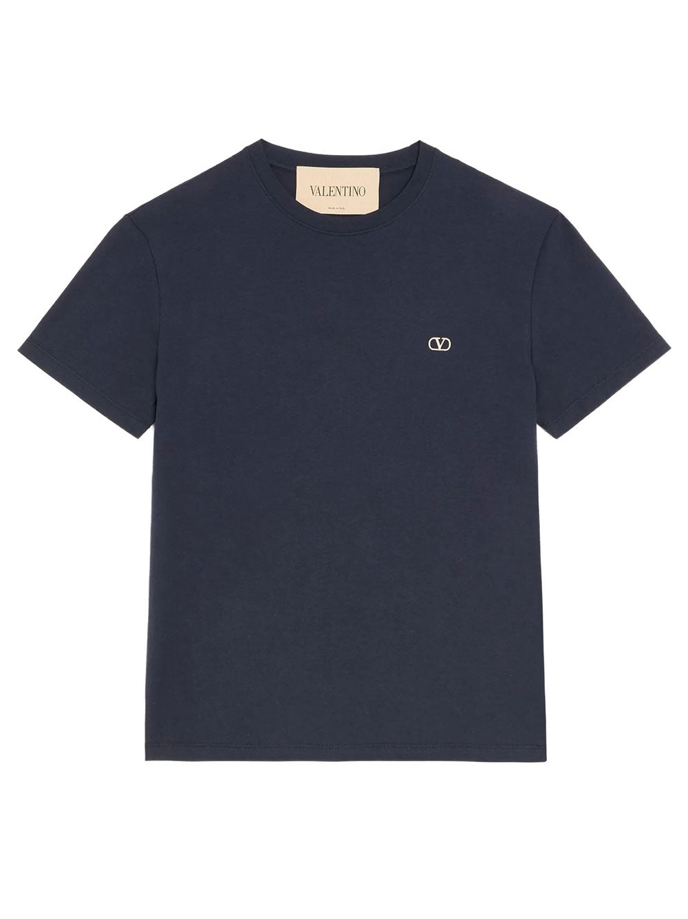 Valentino Garavani Men Valentino Cotton T-Shirt With Vlogo Embroidery VALENTINO GARAVANI