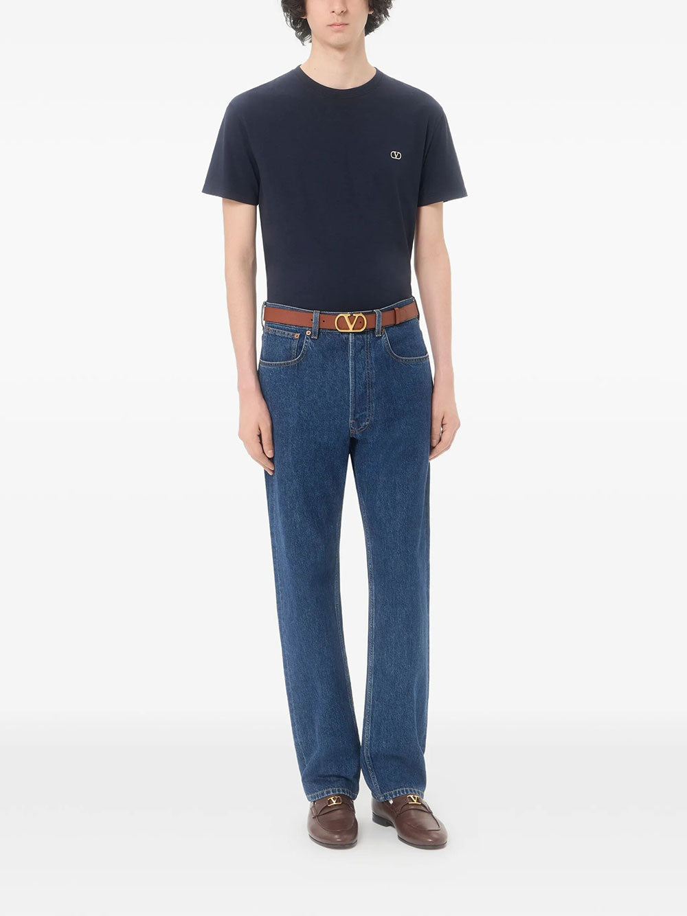 Valentino Garavani Men Valentino Cotton T-Shirt With Vlogo Embroidery VALENTINO GARAVANI