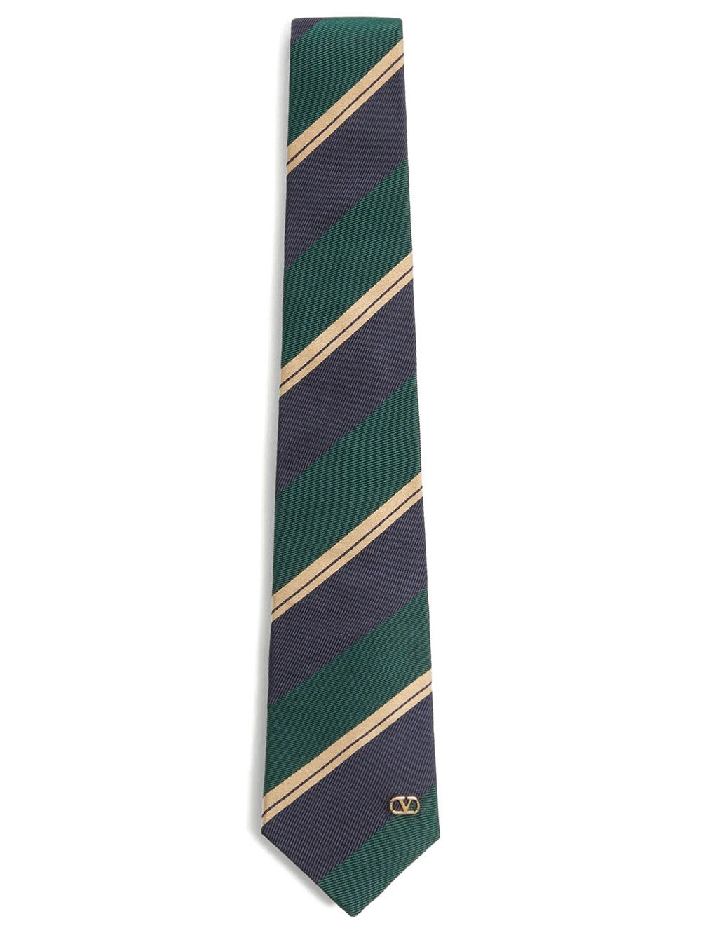 Valentino Garavani Men Valentie Jacquard Regimental Silk Tie VALENTINO GARAVANI