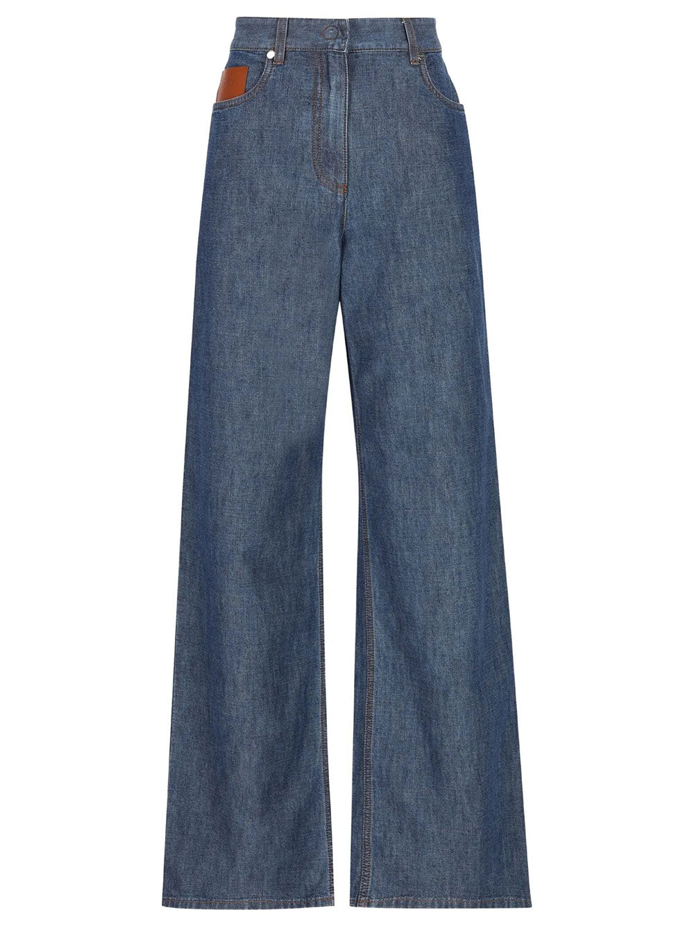 Fendi Women Ff Chambray Long Jeans FENDI