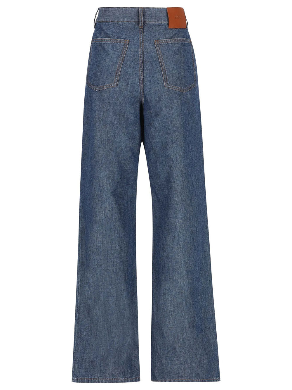 Fendi Women Ff Chambray Long Jeans FENDI