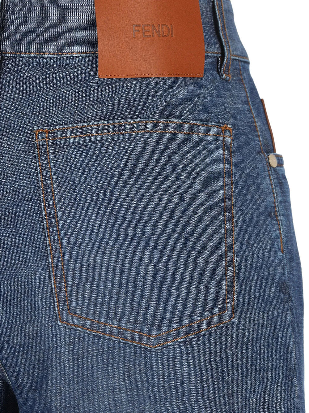 Fendi Women Ff Chambray Long Jeans FENDI