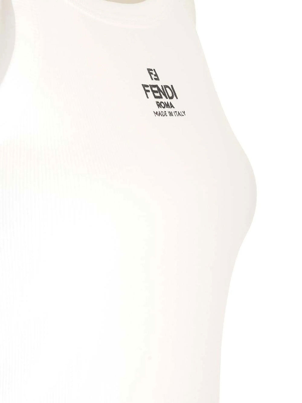 Fendi Women Fendi Ribs Top With Logo Embroidery FENDI