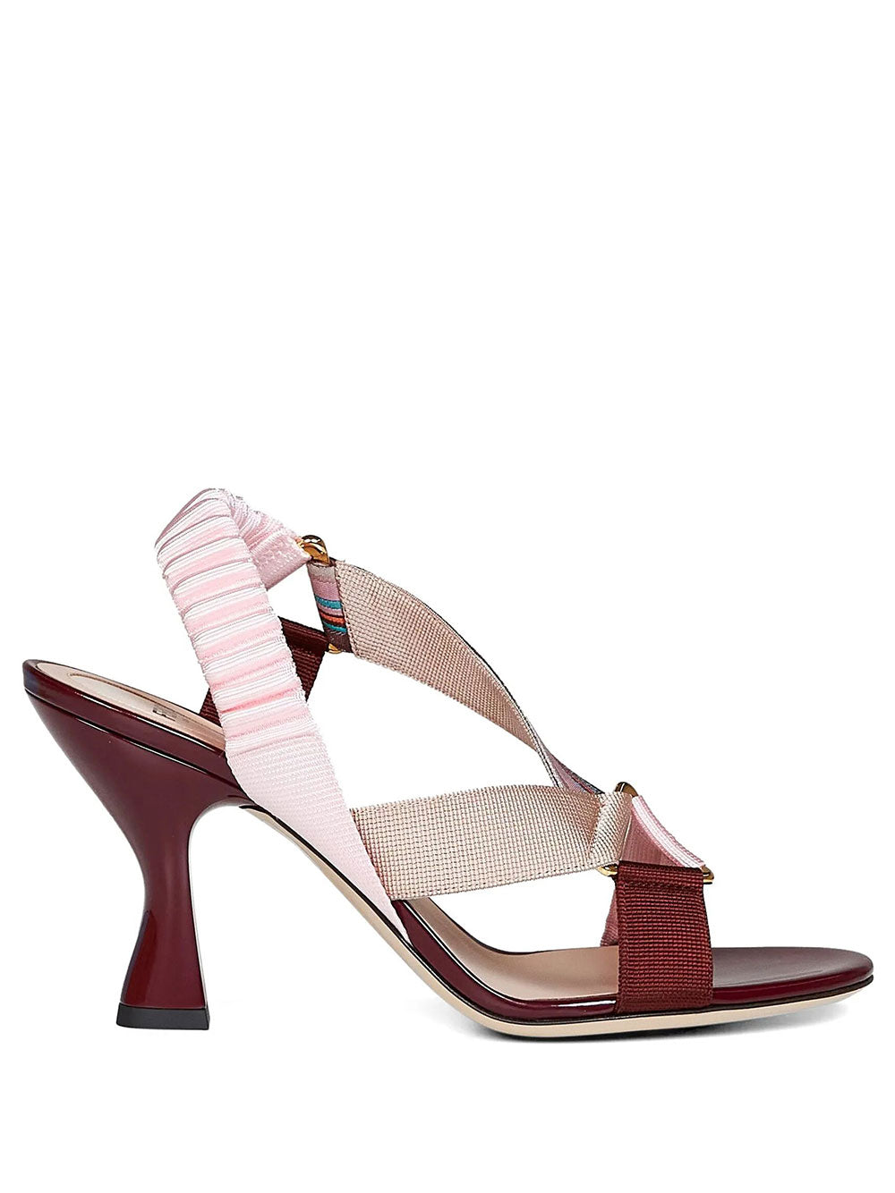 Fendi Women Iconic Colibrì Leather And Fabric Sandals FENDI