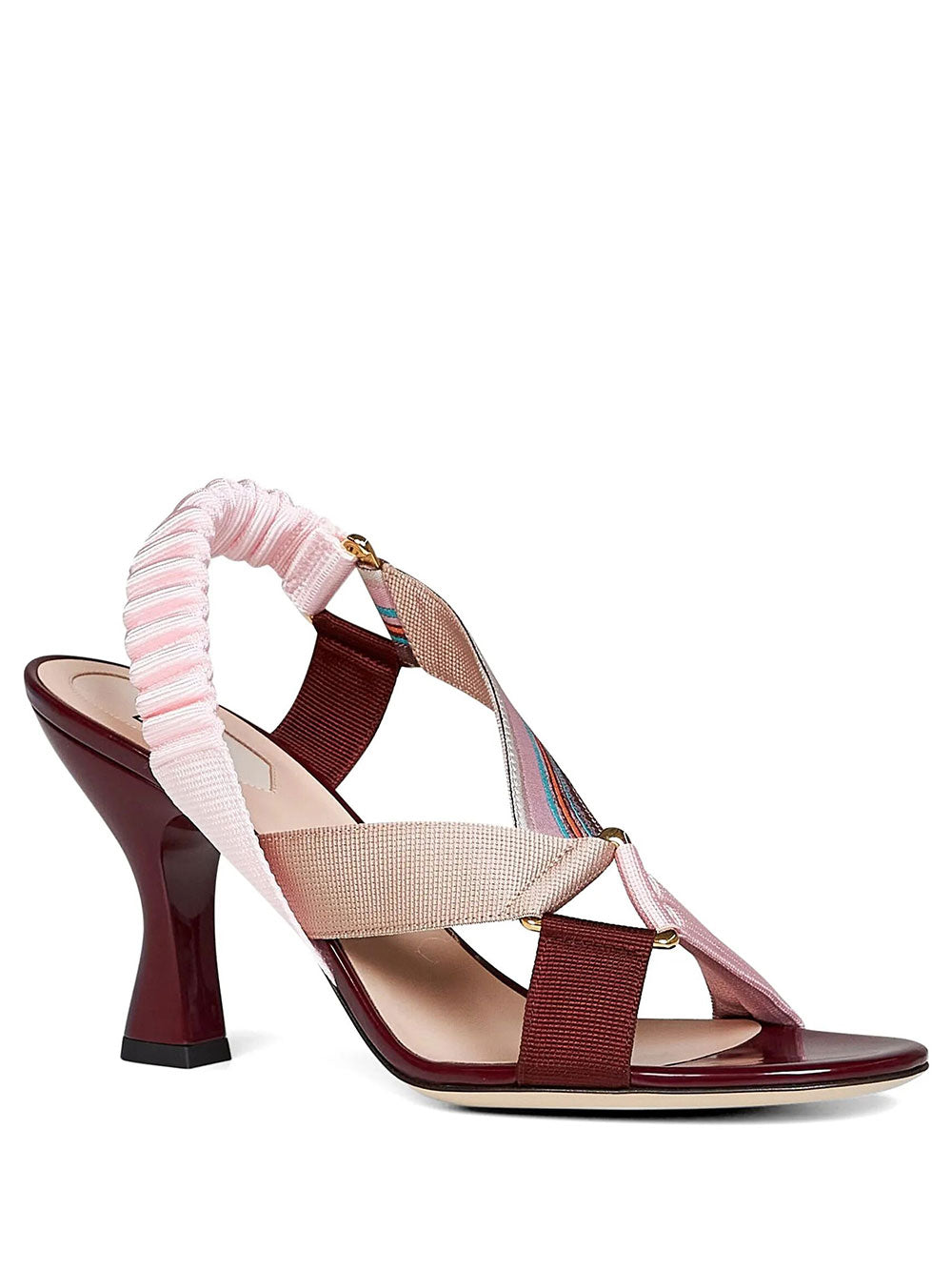 Fendi Women Iconic Colibrì Leather And Fabric Sandals FENDI