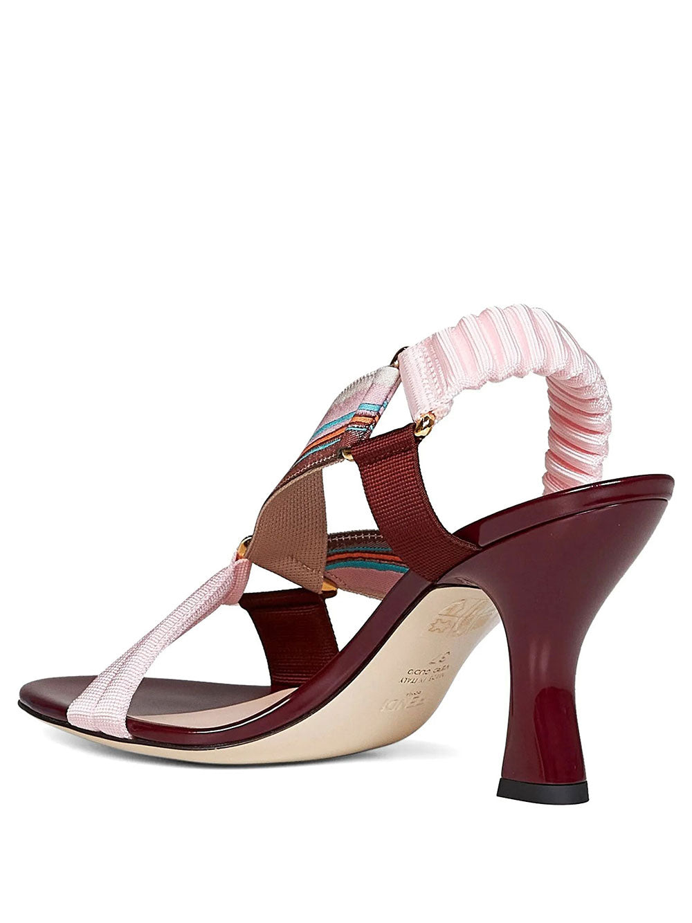 Fendi Women Iconic Colibrì Leather And Fabric Sandals FENDI