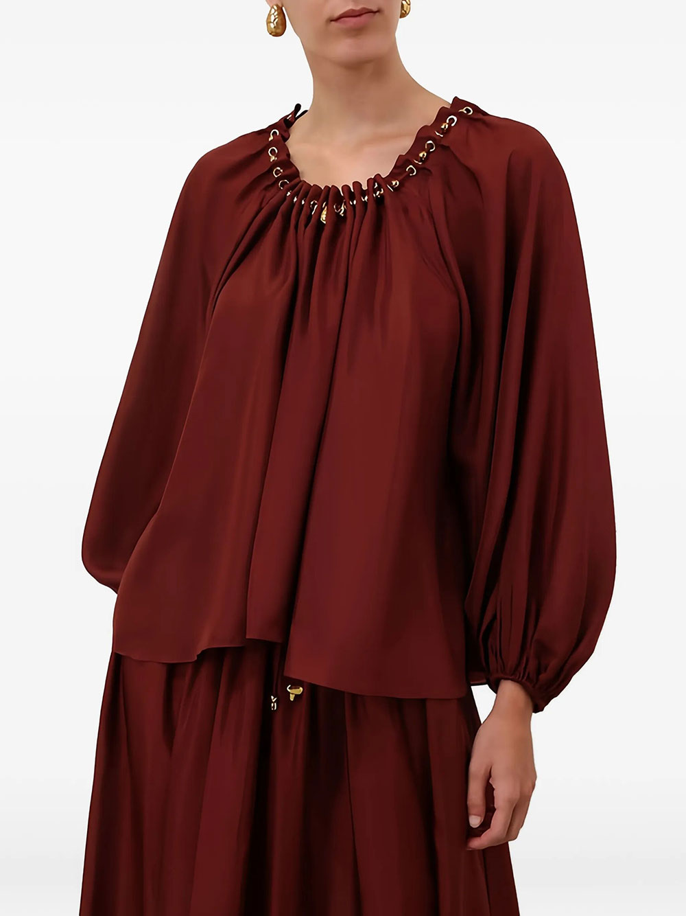 Zimmermann Women Aster Gathered Bead Blouse ZIMMERMANN
