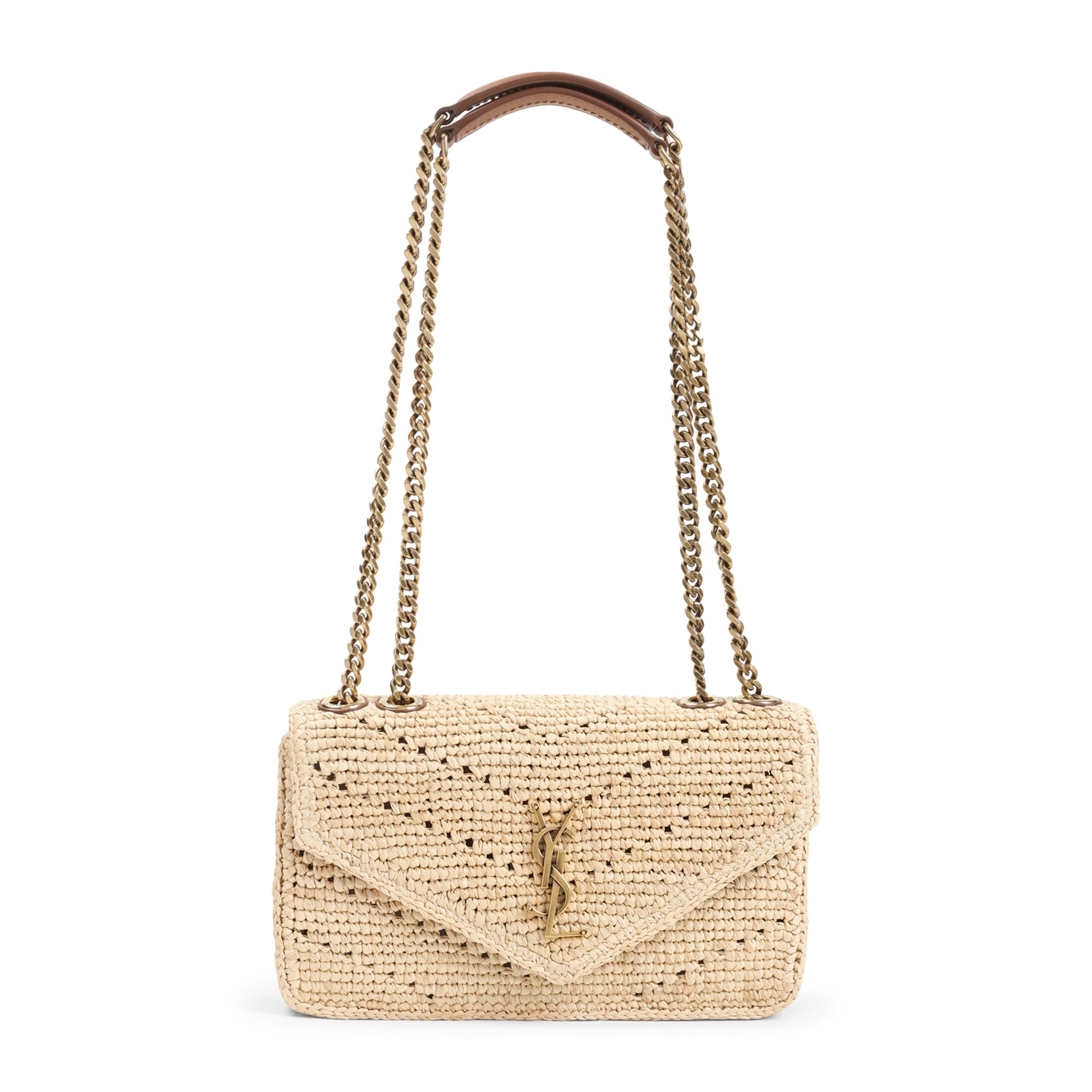 Saint Laurent Crochet Raffia Chain Bag Women SAINT LAURENT