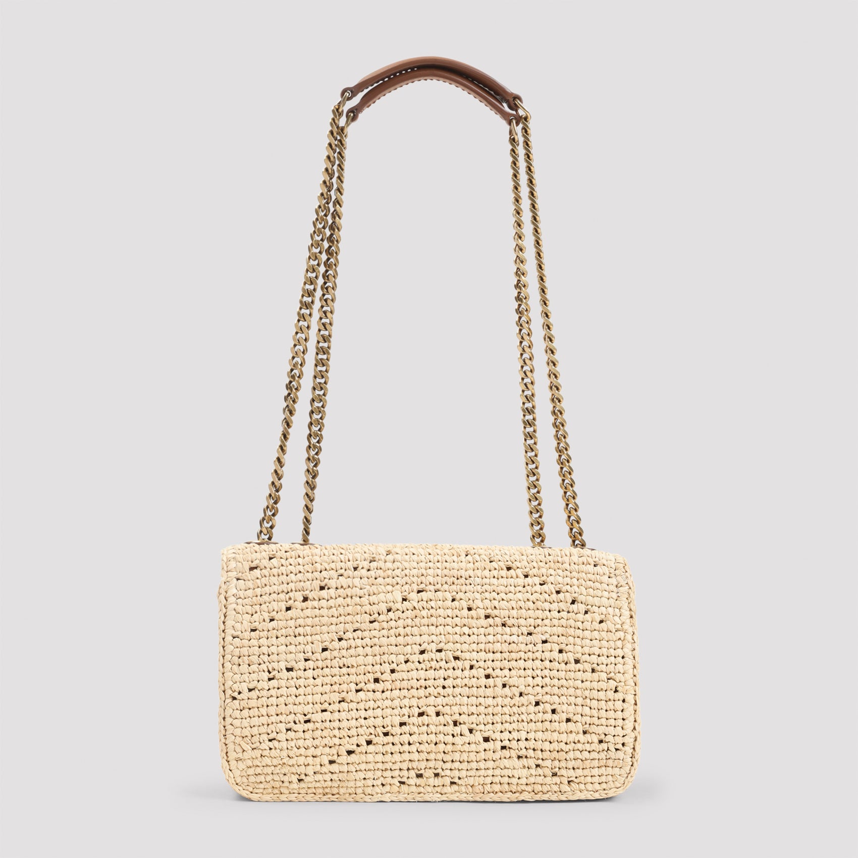 Saint Laurent Crochet Raffia Chain Bag Women SAINT LAURENT