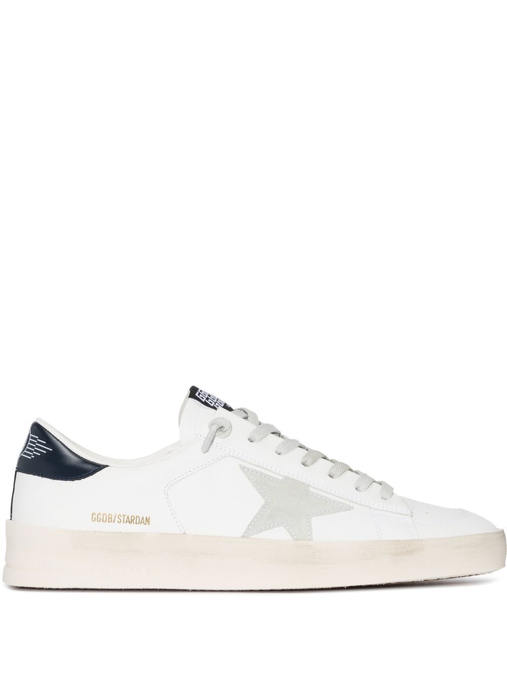 Golden Goose Men Stardan Sneakers With Ice-Gray Suede Star And Blue Heel Tab GOLDEN GOOSE