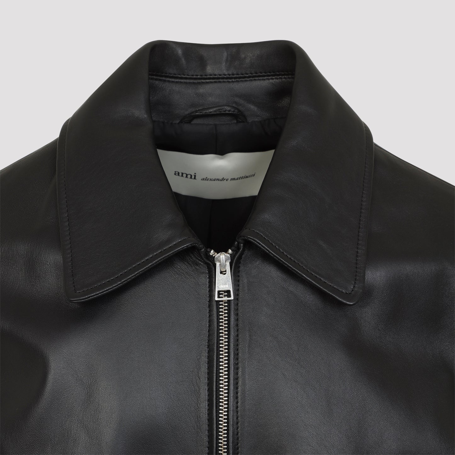 Ami Paris Zipped Leather Jacket Men AMI PARIS