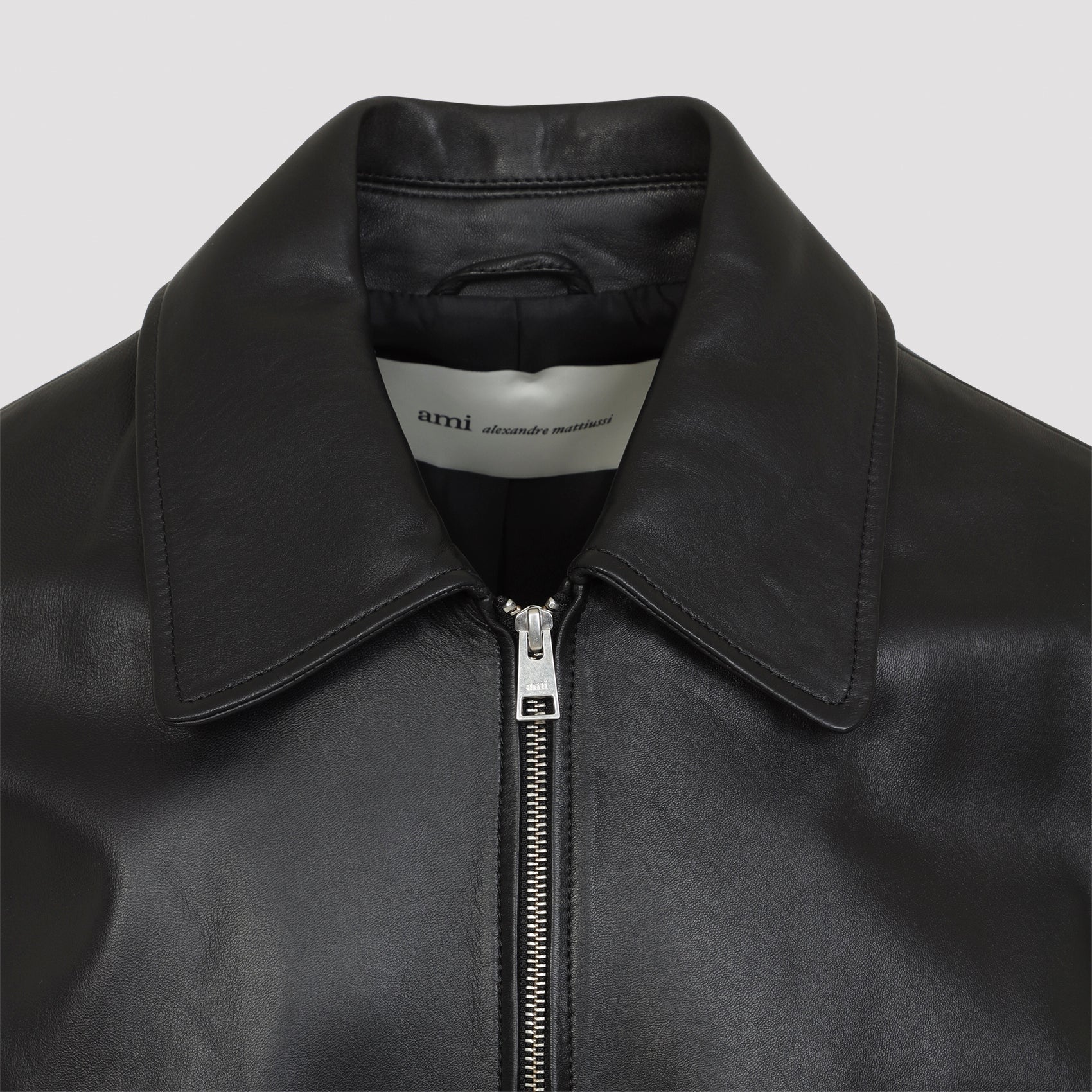 Ami Paris Zipped Leather Jacket Men AMI PARIS