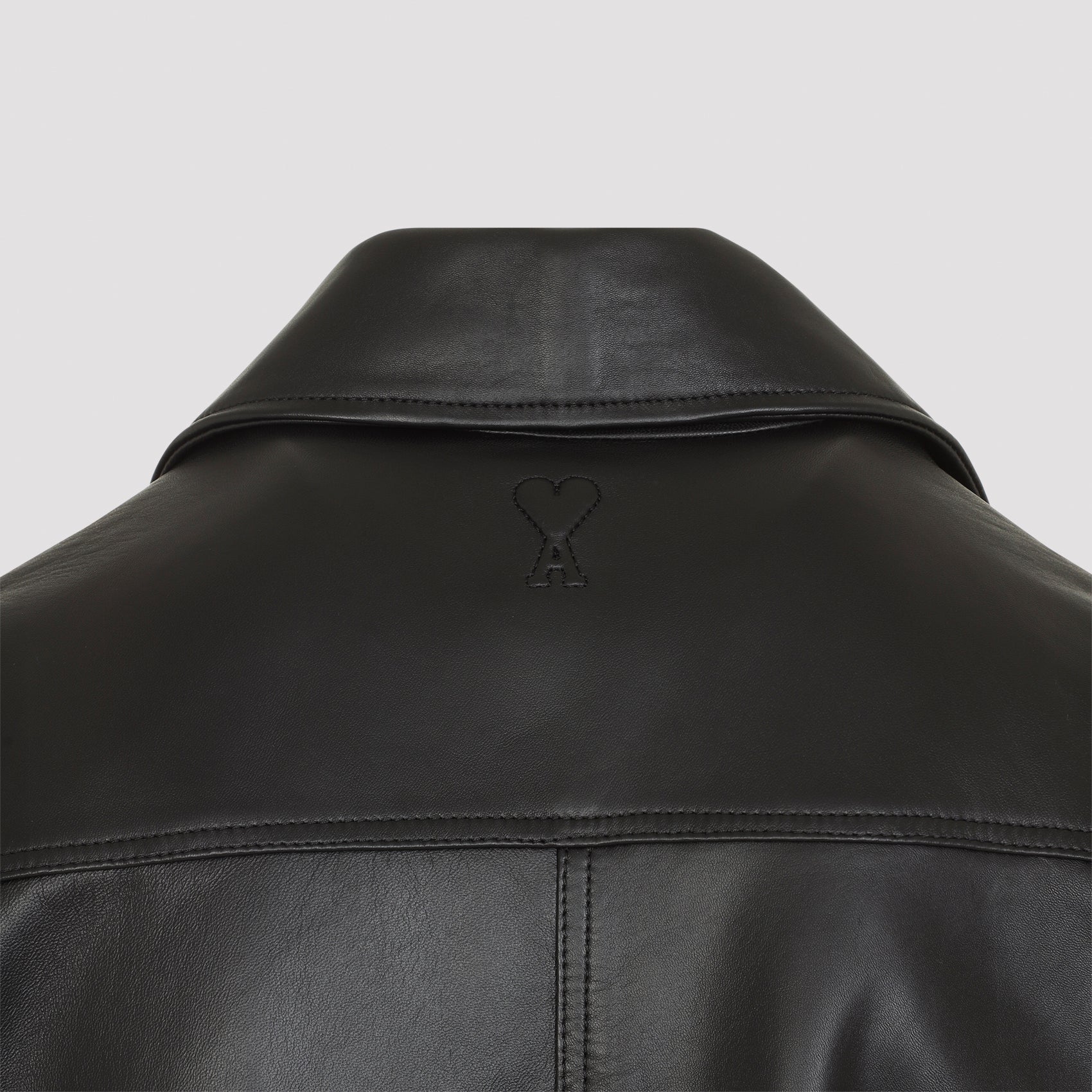 Ami Paris Zipped Leather Jacket Men AMI PARIS