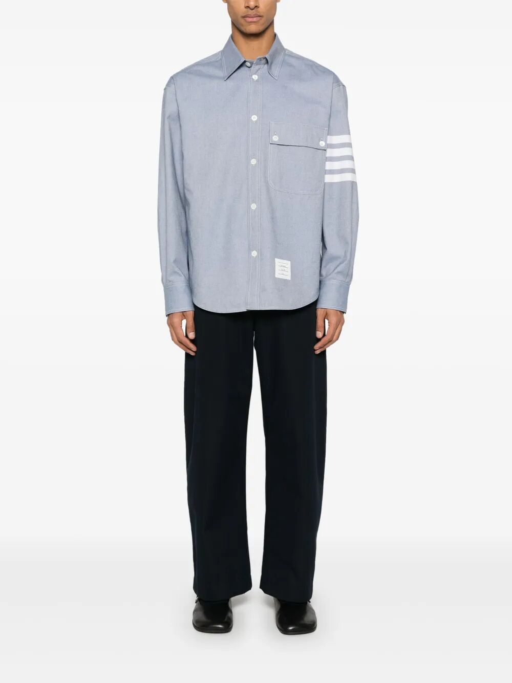 Thom Browne Men Flannel 4-Bar Shirt THOM BROWNE