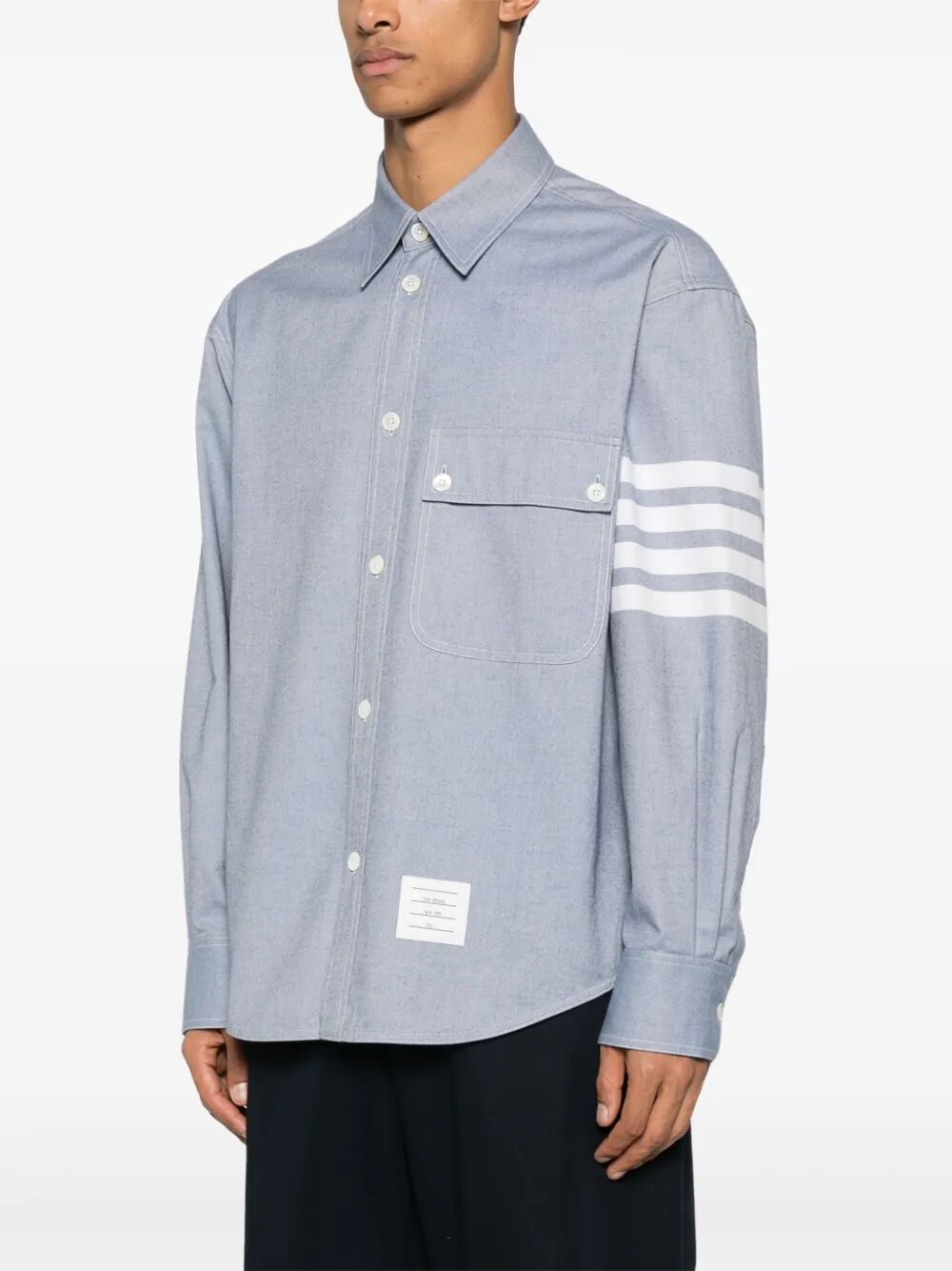 Thom Browne Men Flannel 4-Bar Shirt THOM BROWNE