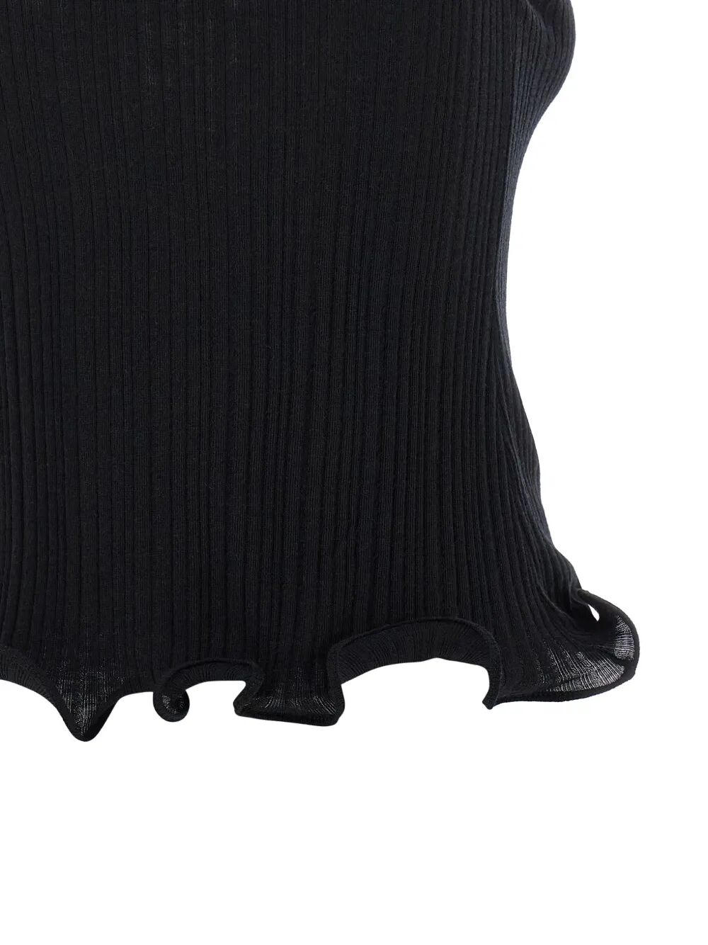 Fendi Women High Neck Fitted Sleeveless Top With Ruffles FENDI