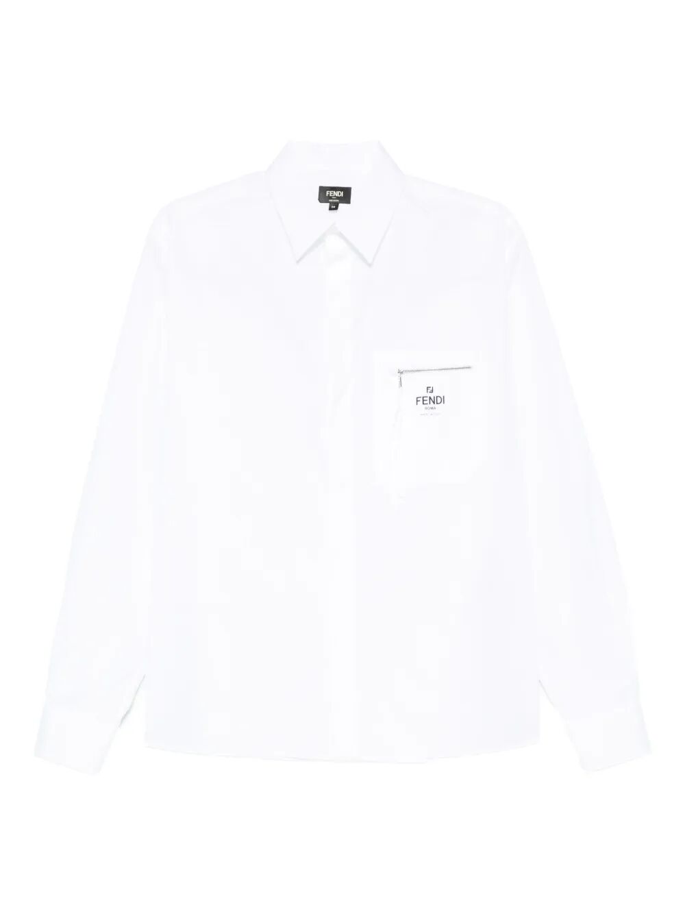 Fendi Men Boxy Fit Cotton Shirt With Zip Pocket FENDI