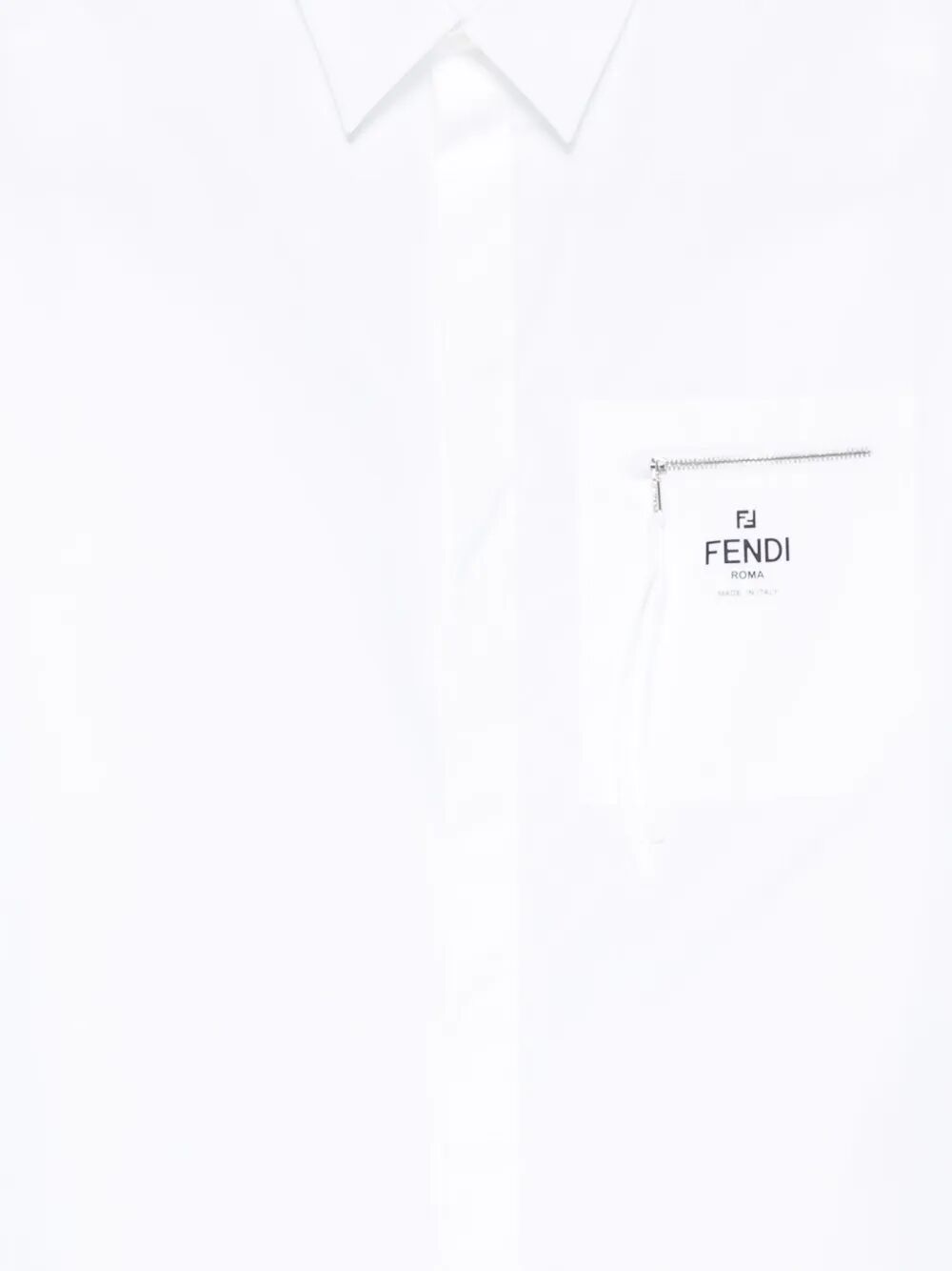 Fendi Men Boxy Fit Cotton Shirt With Zip Pocket FENDI