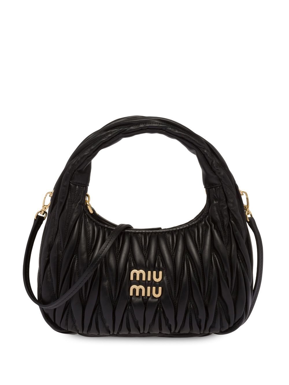 Miu Miu Women Wander Matelassé Nappa Leather Small Hobo Bag MIU MIU