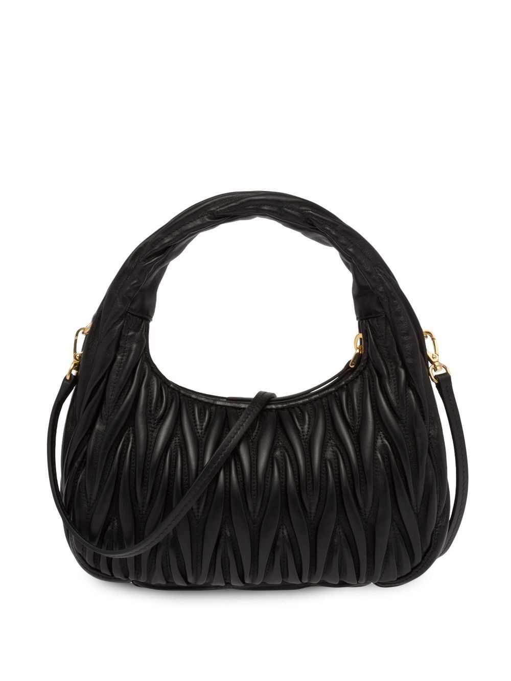 Miu Miu Women Wander Matelassé Nappa Leather Small Hobo Bag MIU MIU