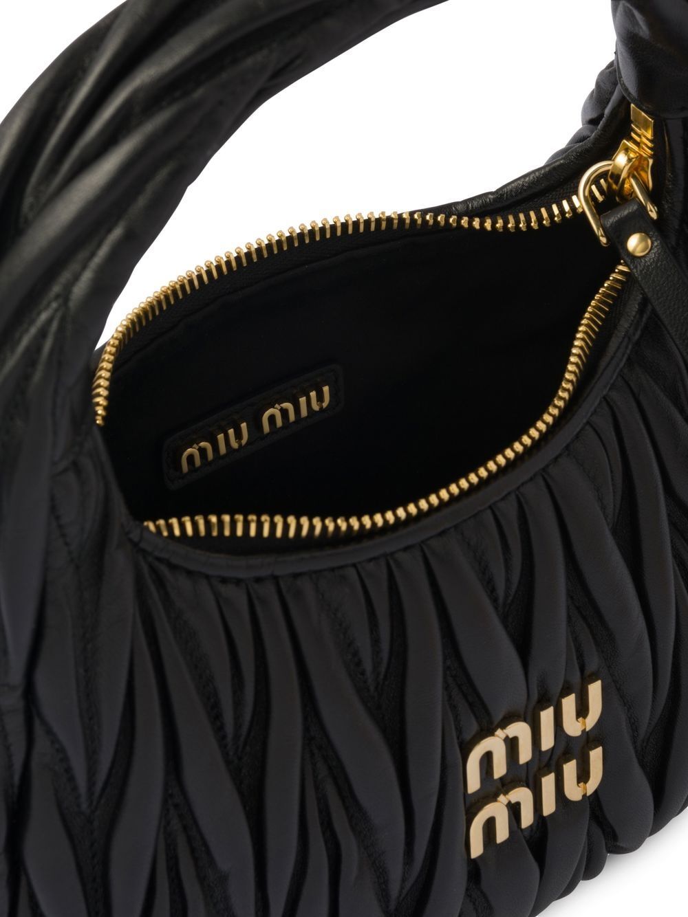 Miu Miu Women Wander Matelassé Nappa Leather Small Hobo Bag MIU MIU