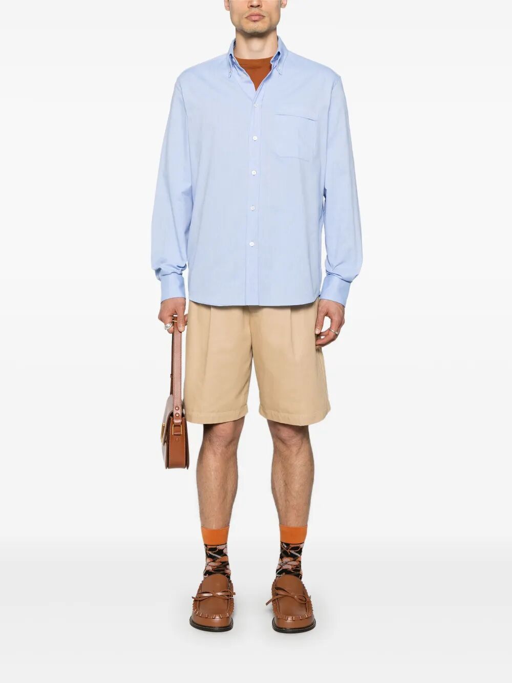 Valentino Garavani Men Cotton Oxford Shirt With Vlogo Embroidery VALENTINO GARAVANI