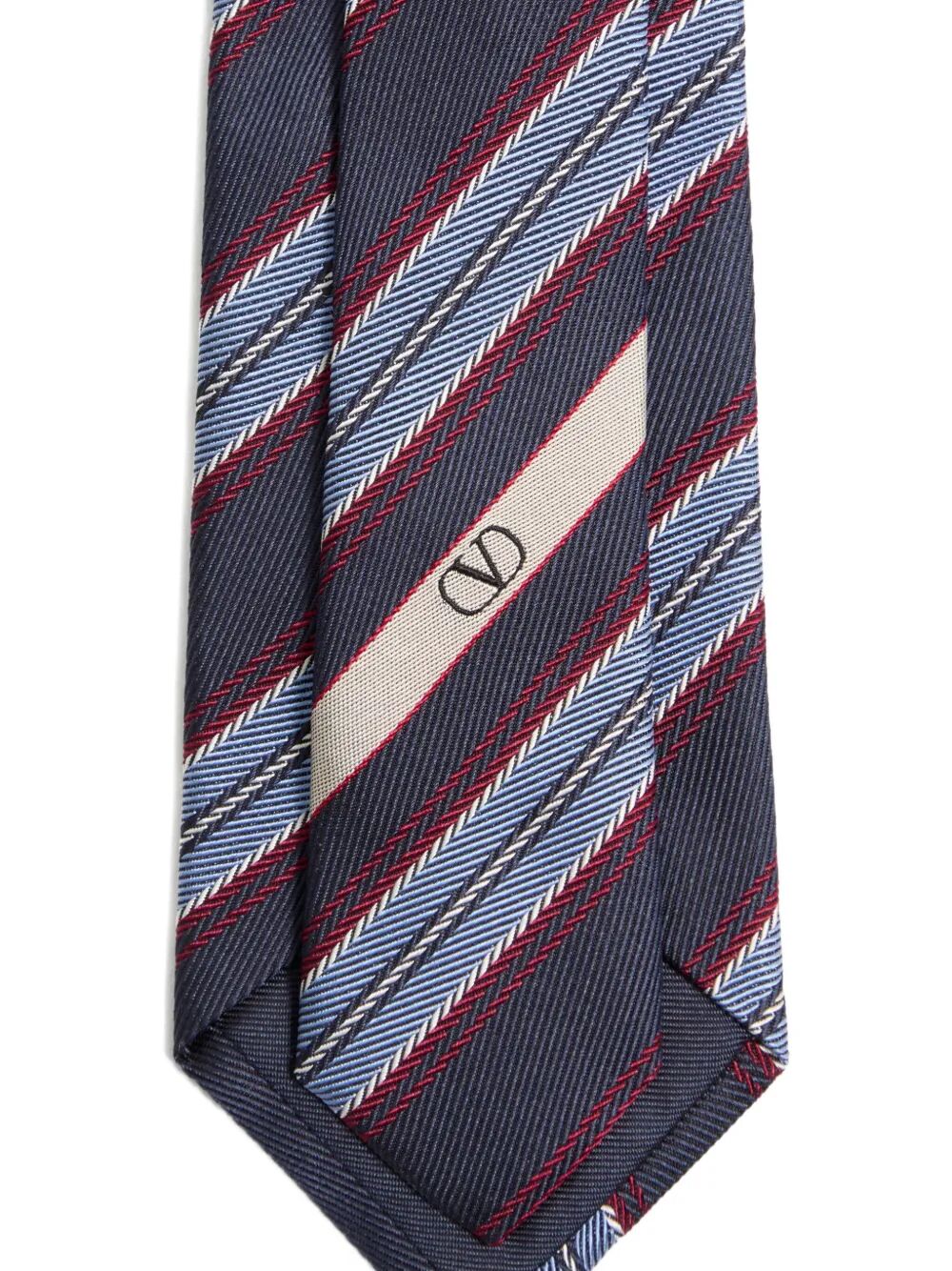 Valentino Garavani Men Valentie Jacquard Regimental Silk Tie VALENTINO GARAVANI