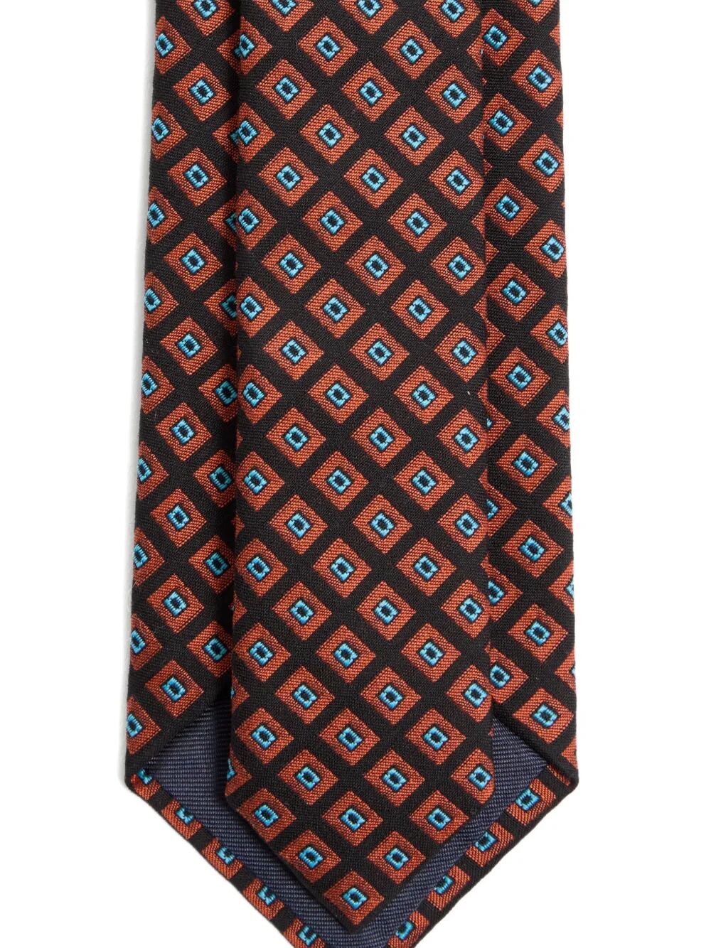 Valentino Garavani Men Valentie Cotton Jacquard Tie With Chamber Pattern And Vlogo Signature Detail VALENTINO GARAVANI