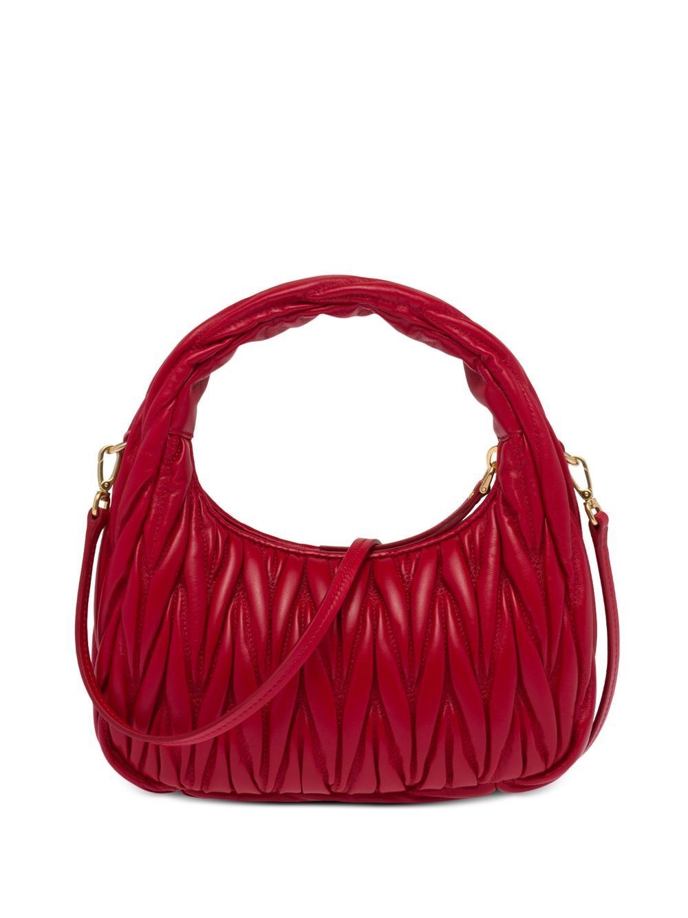 Miu Miu Women Wander Matelassé Nappa Leather Small Hobo Bag MIU MIU