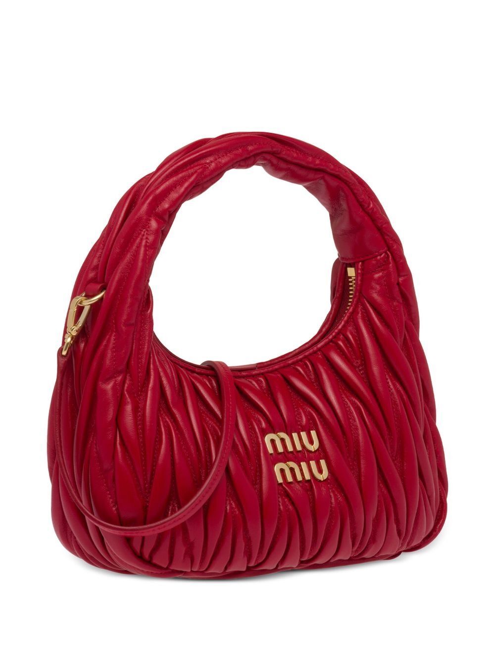Miu Miu Women Wander Matelassé Nappa Leather Small Hobo Bag MIU MIU