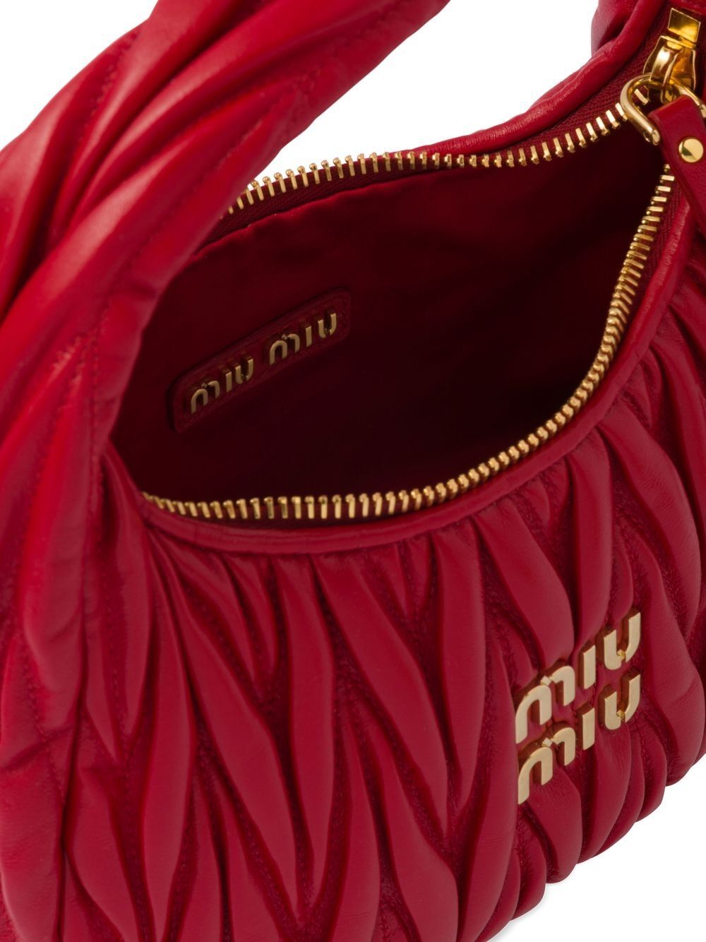 Miu Miu Women Wander Matelassé Nappa Leather Small Hobo Bag MIU MIU