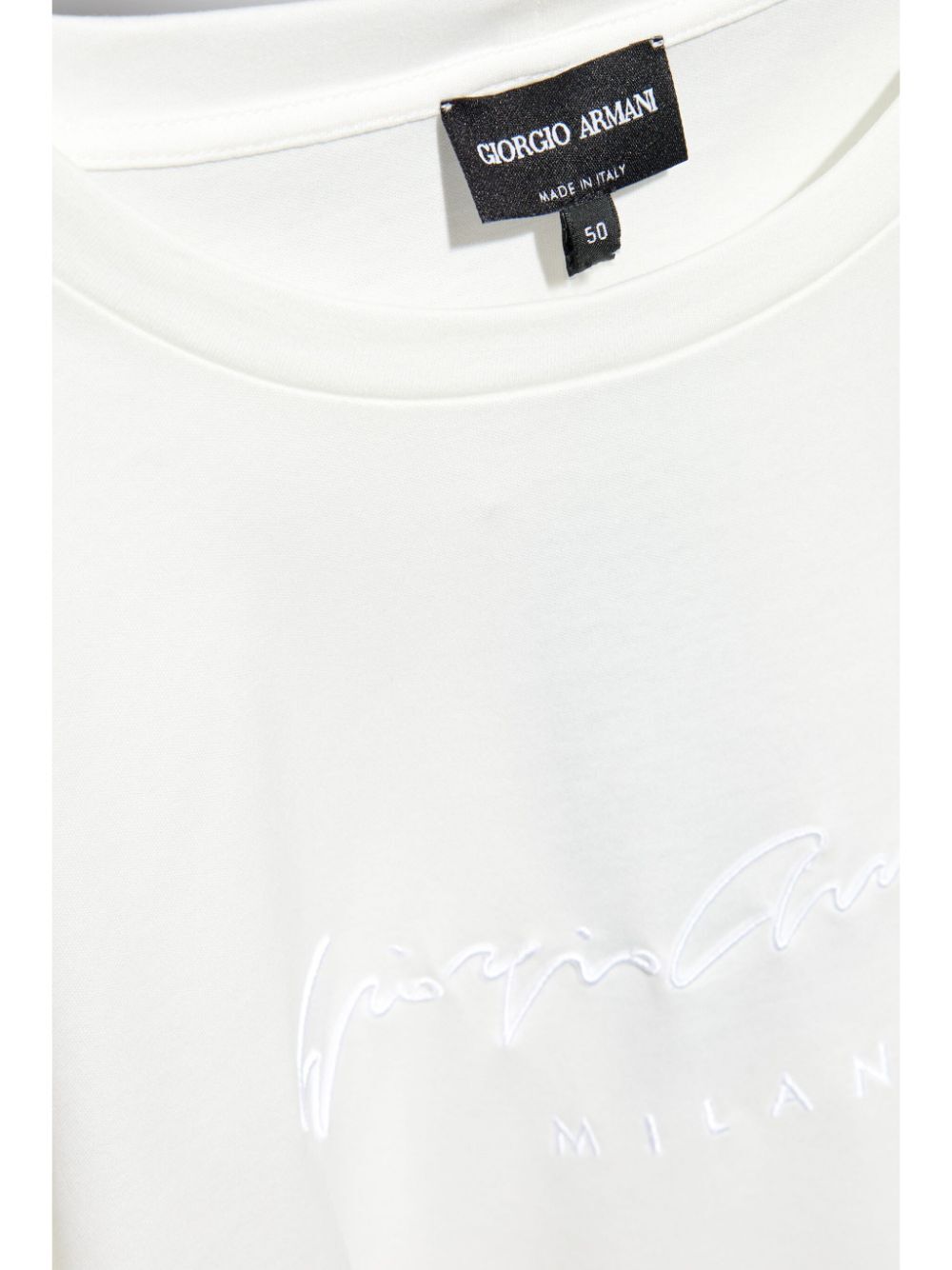 Giorgio Armani Men Pure Cotton Interlock Signature Logo T-Shirt GIORGIO ARMANI