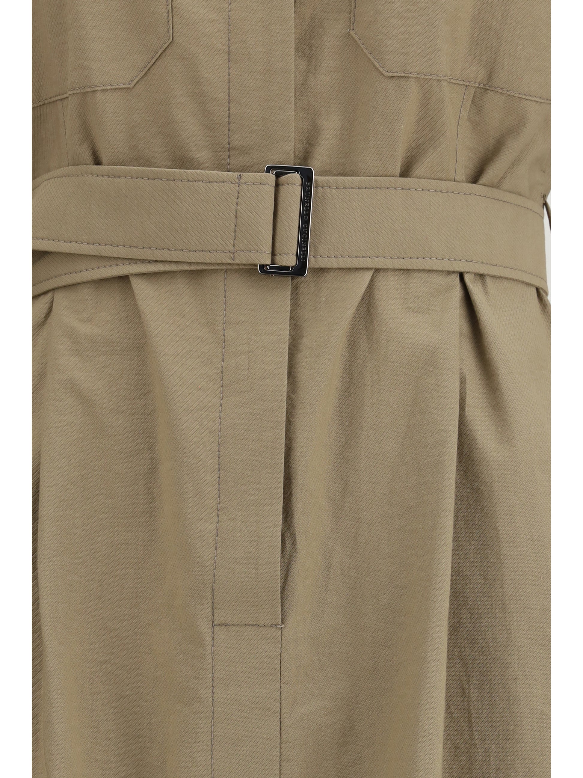 Brunello Cucinelli Women Pocket Belted Midi Dress BRUNELLO CUCINELLI
