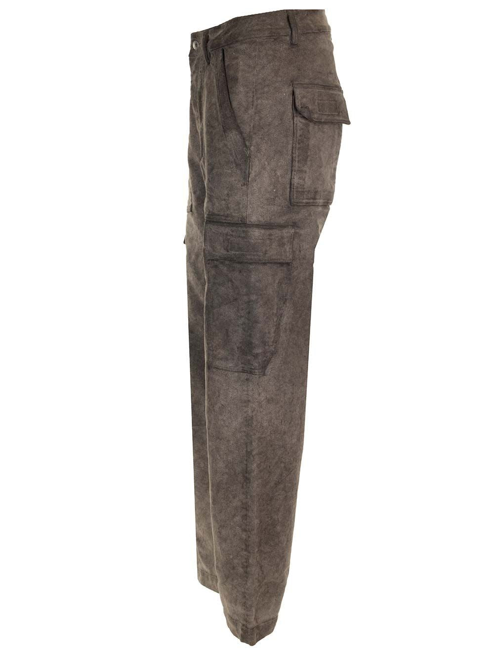 Rick Owens Drkshdw Men Cargo Trousers In Cotton Moleskin Garmen Dyed Dust RICK OWENS