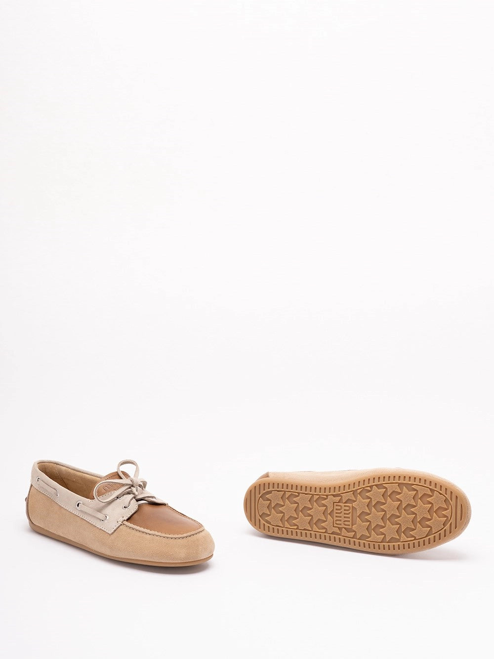 Miu Miu Women Suede And Leather Boat Shoes MIU MIU