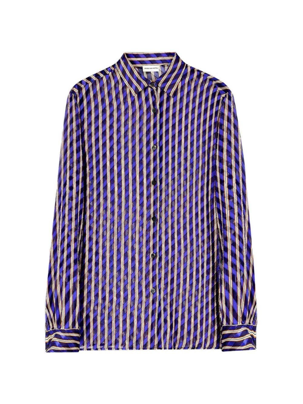 Dries Van Noten Women Striped Dévoré Satin Shirt DRIES VAN NOTEN