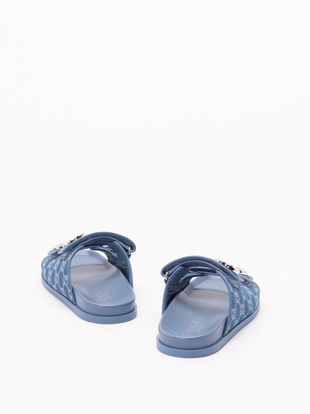 Gucci Women `Marmont` Denim Slides With `Gg` GUCCI