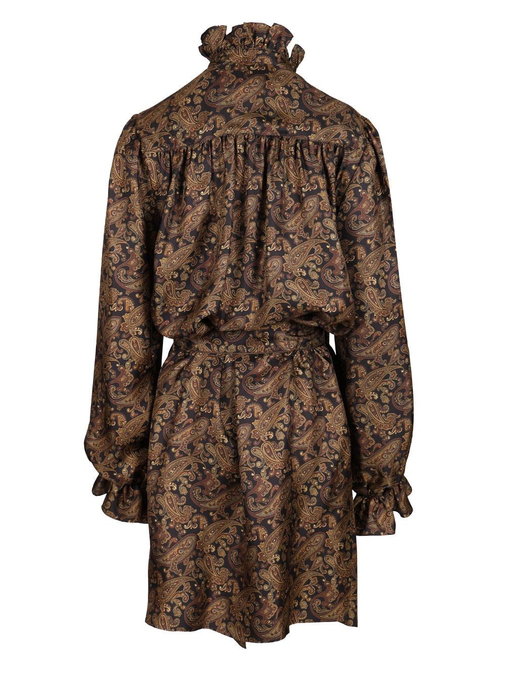 Saint Laurent Women Paisley Pattern Silk Twill Dress SAINT LAURENT