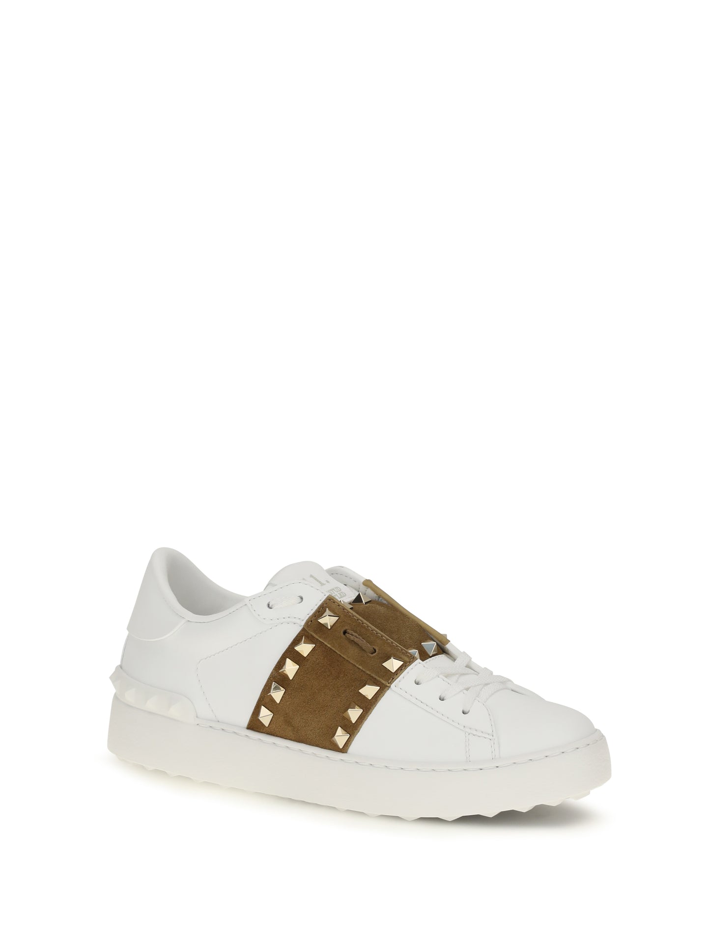 Valentino Garavani Women Rockstud Untitled Sneakers With Suede Band VALENTINO GARAVANI