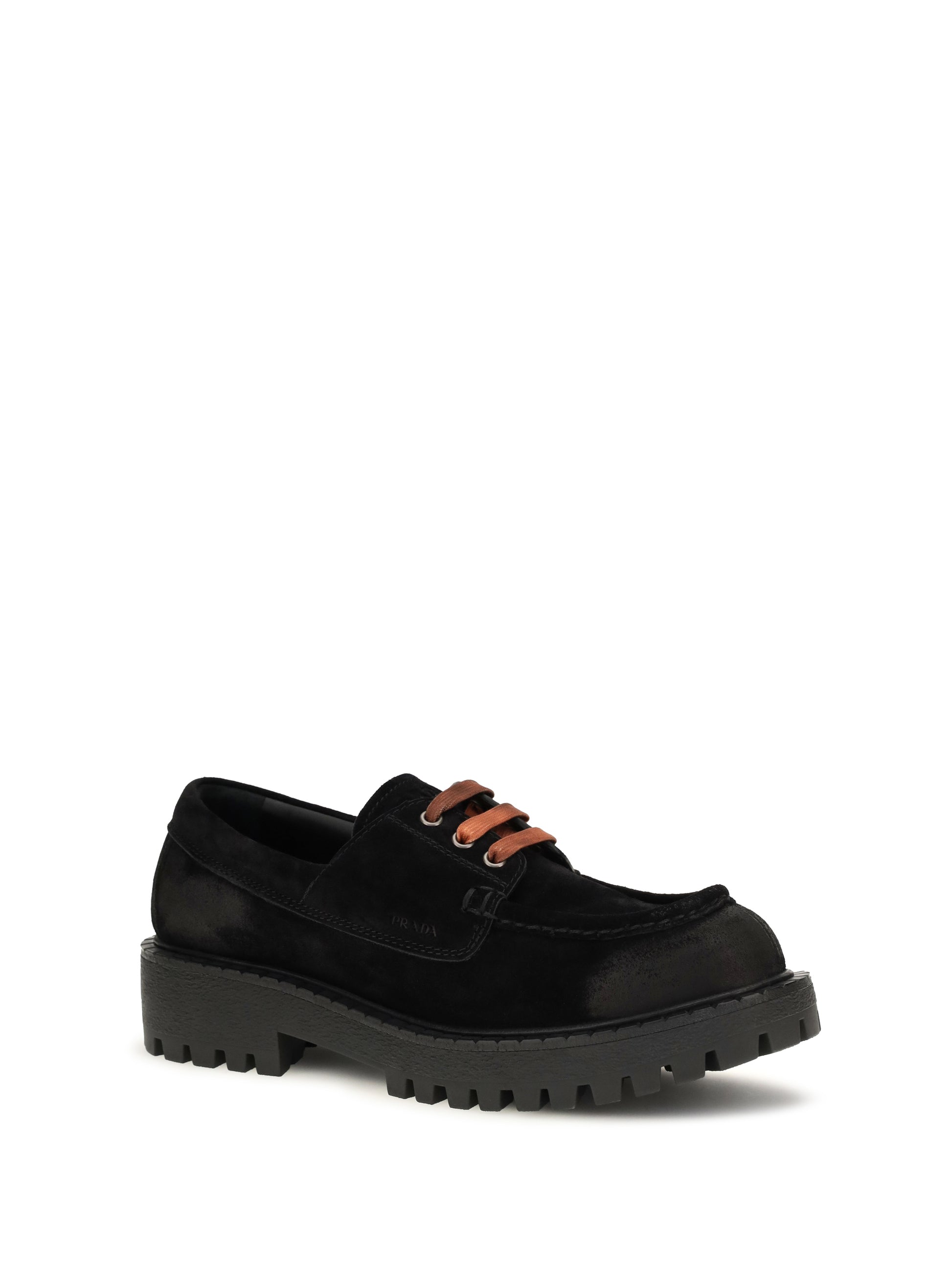 Prada Men Suede Lace-Up Loafers PRADA