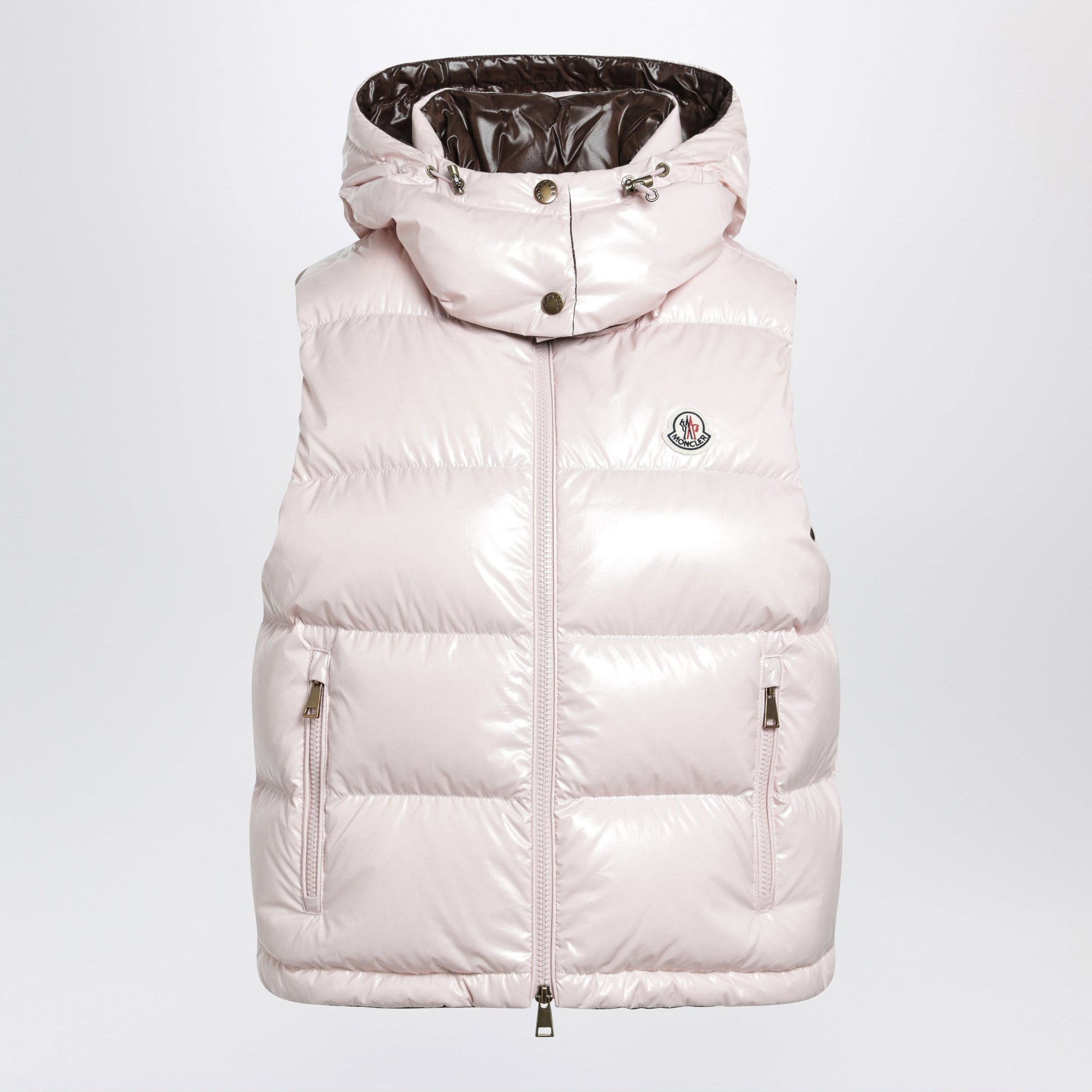 Moncler Niverolle Short Down Vest In Nylon, Pink Women MONCLER